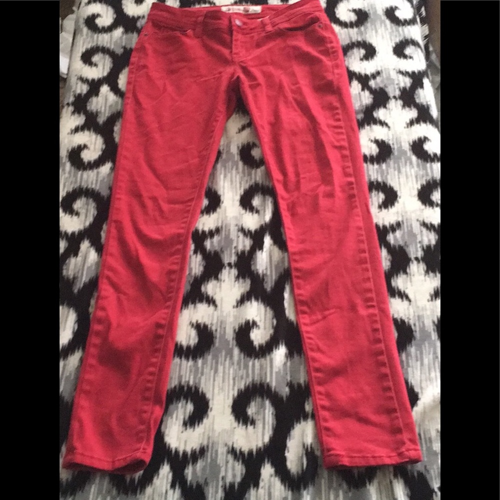 First Kiss Red Skinny Jeans